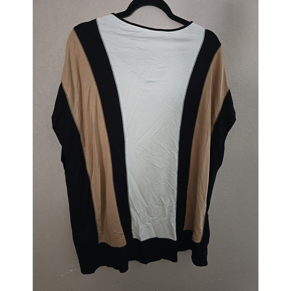 Zenergy‎ by Chico's White Sadie V-Neck Colorblock Poncho Tunic Top Womans Sz S/M - Picture 3 of 6